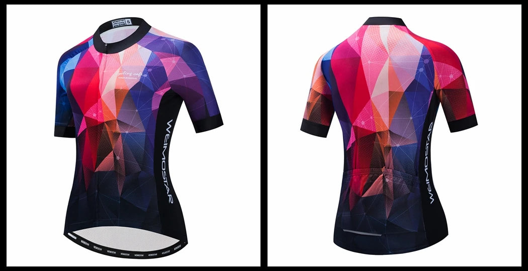 Blue Black Womens Cycling Jersey Pro Team Cycling Clothing Summer MTB Bike Jersey Breathable Bicycle Shirt Maillot Ciclismo