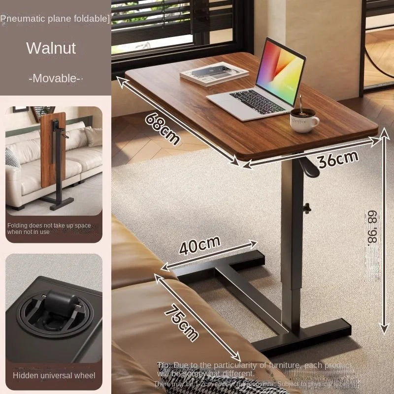 Folding bedside table pneumatic lift table mobile study table computer table office desk lazy dining table