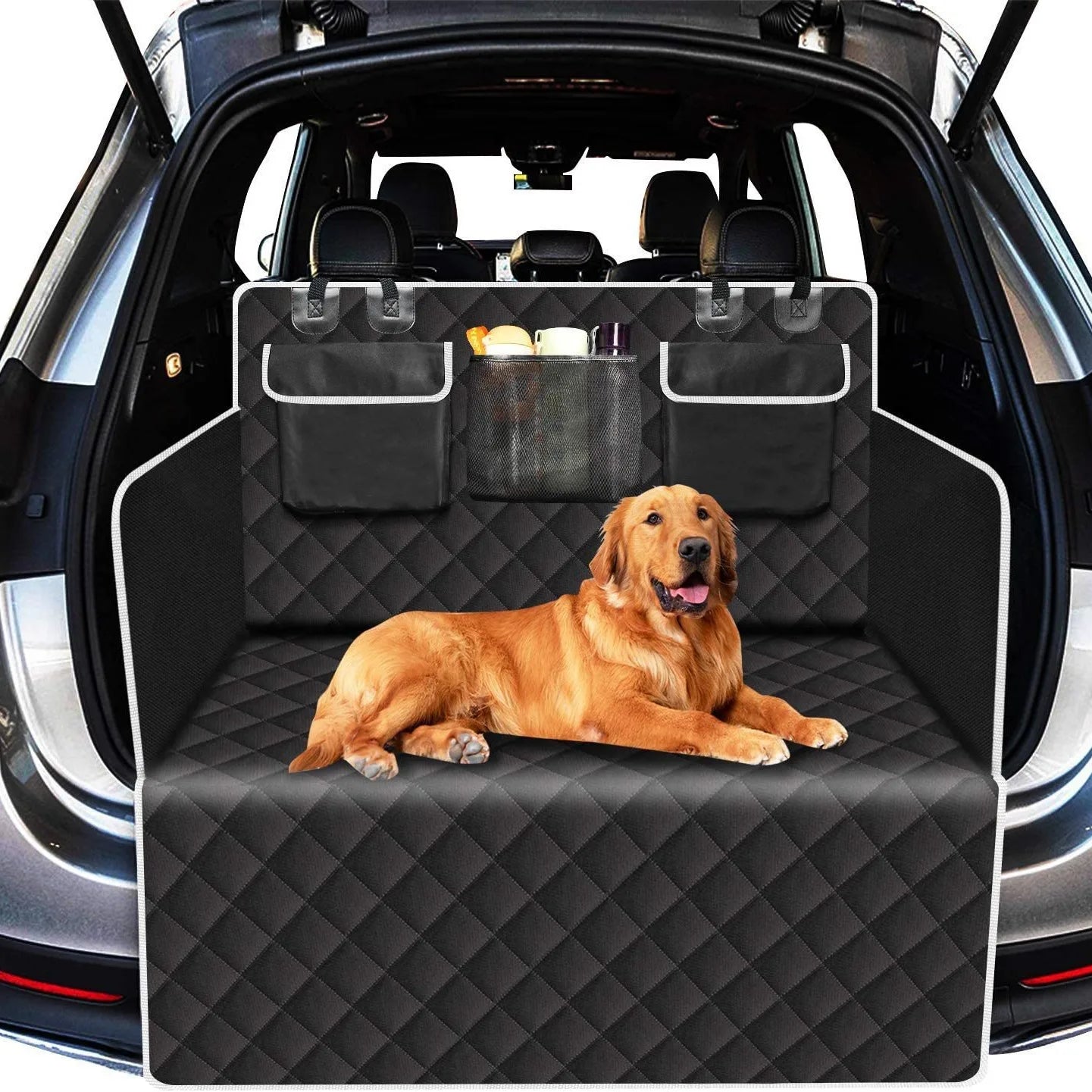 Waterproof Dog Car Seat Cover & Trunk Liner Back Seat Wear-Resistant Oxford Cloth Pet Hammock Mat for Small Medium Large Dogs
