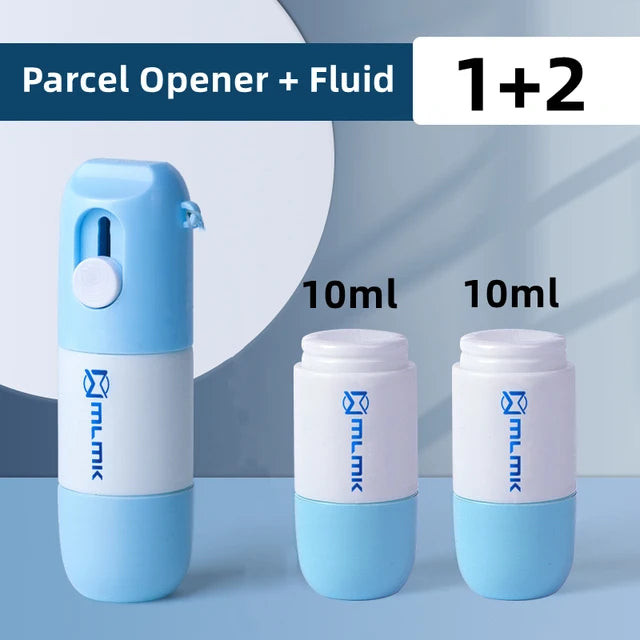 2 In 1 Express Tool Thermal Paper Correction Liquid Package Unpacking Knife Home Office Identity Data Security Protection Liquid