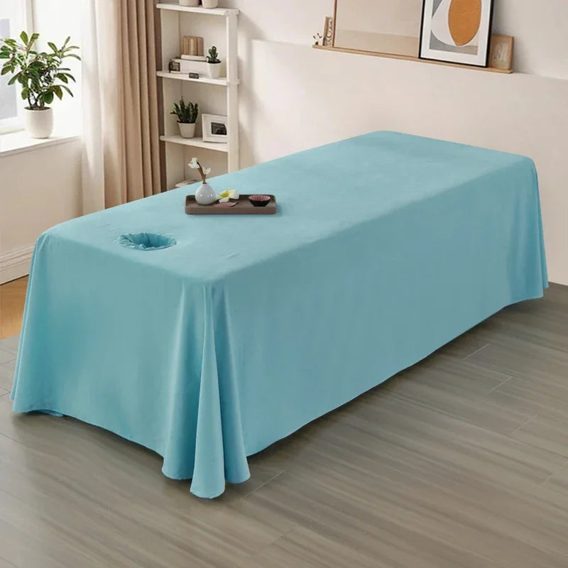 190x300cm Solid Color SPA Bed Full Cover for Beauty Salon Massage Table Sheet Skin-Friendly Massage Bed Cover Sabnanas with Hole