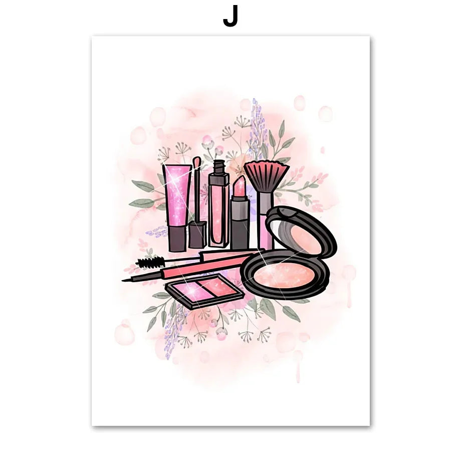 Makeup Beauty Nails Wall Art Print Eyebrow Lips Lipstick Lashes Canvas Painting Nordic Poster Bar Fashion Party Room Home Decor