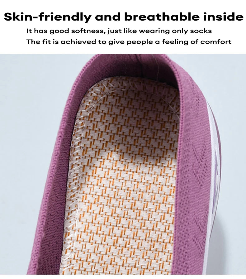 Women's Sneakers Breathable Slip on Walking Shoes Mesh Low Top Ladies Vulcanized shoes Soft Sole Lightweight Casual Shoes