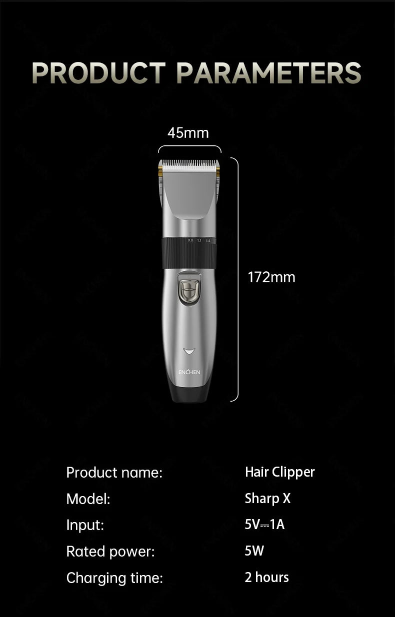 ENCHEN Sharp X Professional Haircut Clipper Single Handfine-Tuning Design  With Safety Lock Upgraded Ceramic Blade Type-C Port