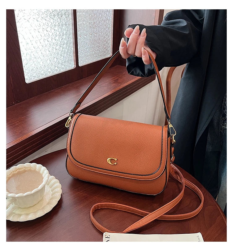 Elegant Women Luxury Leather Designer Fashion Shoulder Bag High End Tote Handbag For Fashionable Urban Daily Use