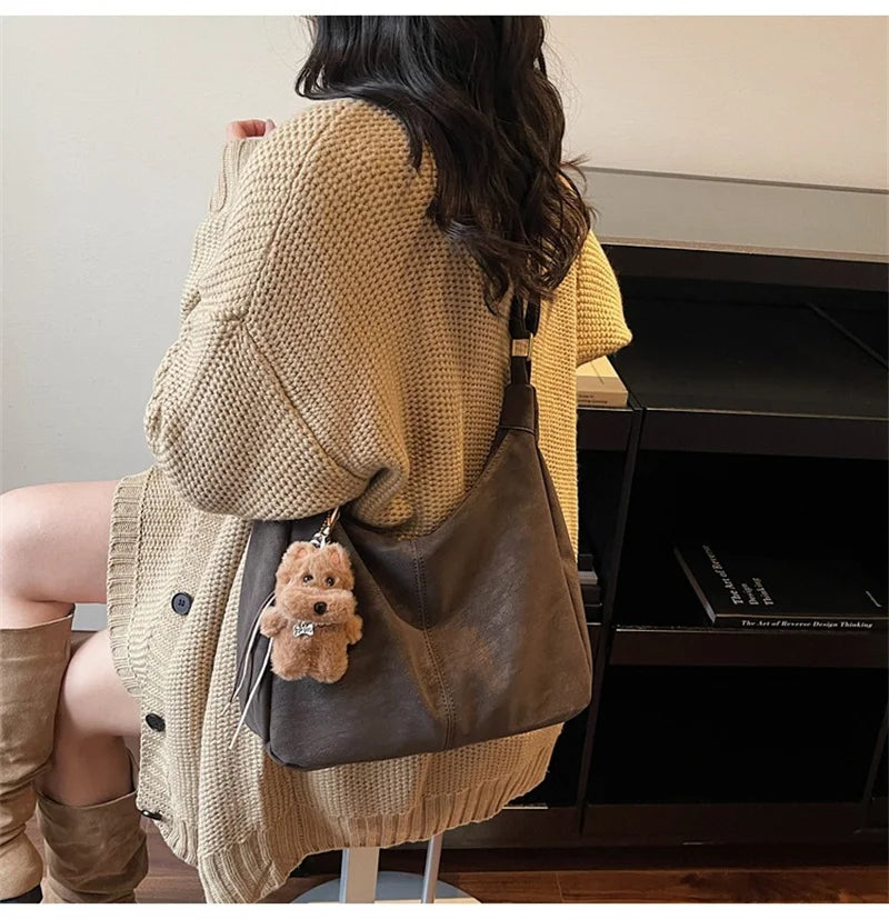 Fashion Soft PU Leather Tote Bags for Women Trend Female Simple Large High Capacity Shoulder Women Handbags Messenger Bags
