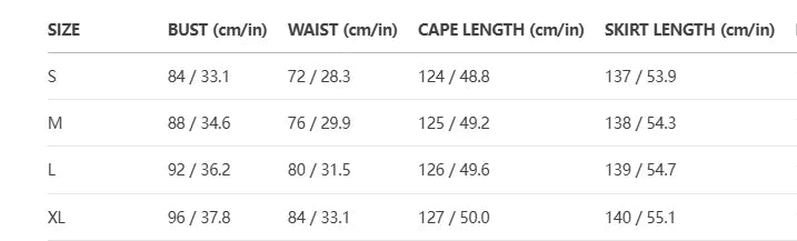 Halloween Costume Cosplay Outfit Red and Black With Cape