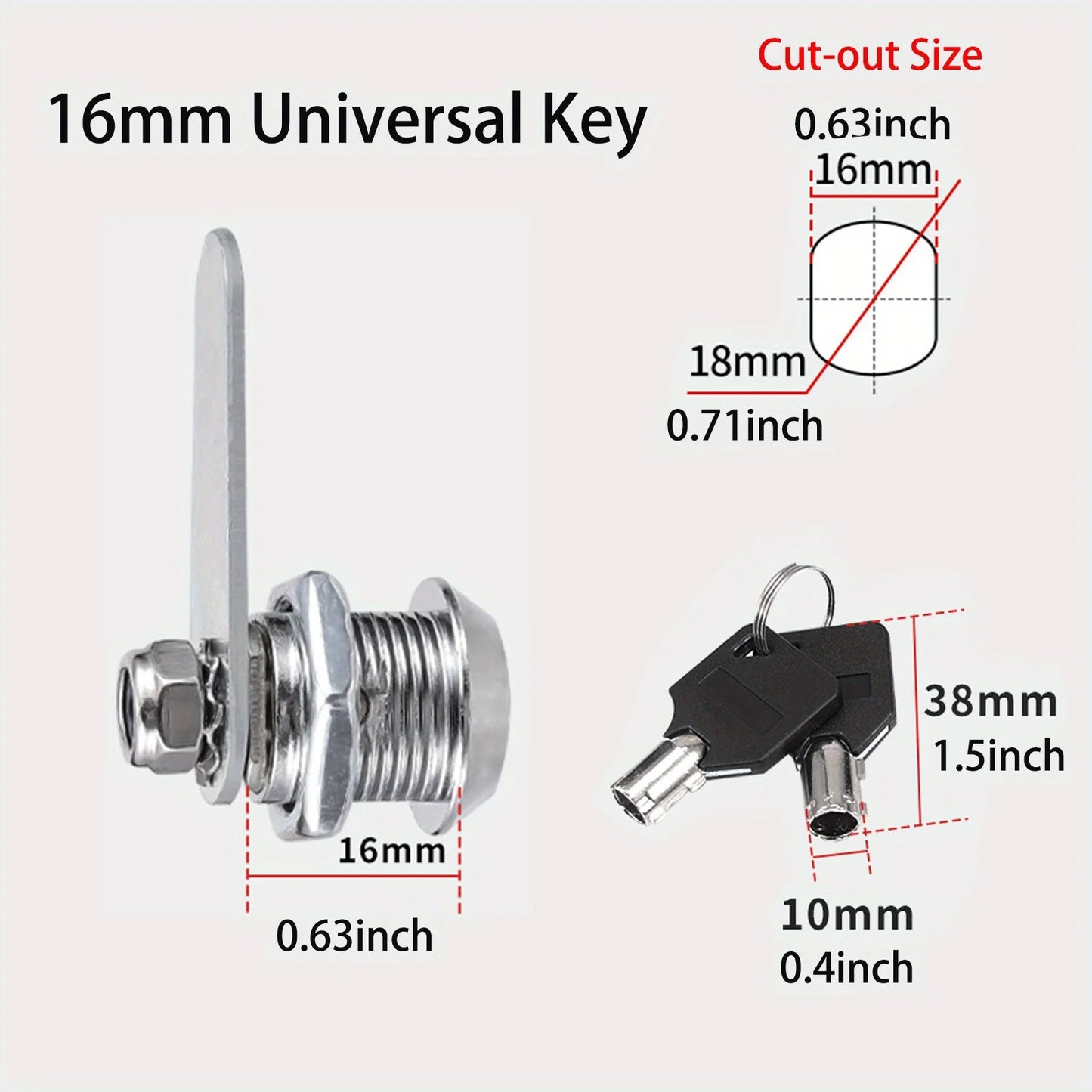 Tool Boxes Locks Mailbox Cylinder Thread Tubular Cam Lock Furniture Lock Cabinet Drawer Lock Furniture Hardware RV Doors