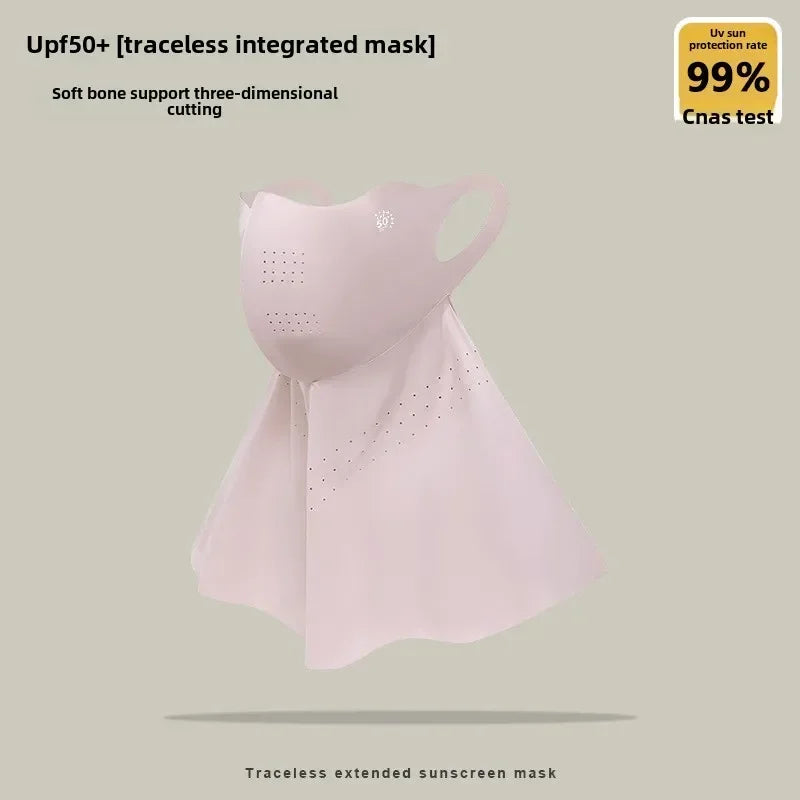 UPF50+ Ice Silk Sunscreen Mask Summer Riding Neck Guard One-piece Mask for Driving Fishing And Mountaineering Sun Protection
