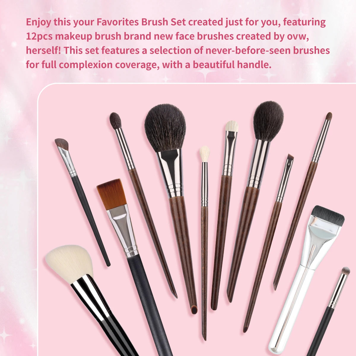OVW 12pcs Makeup Brushes Set Concealers Blush Eye Shadows Brush Cosmetics Tool