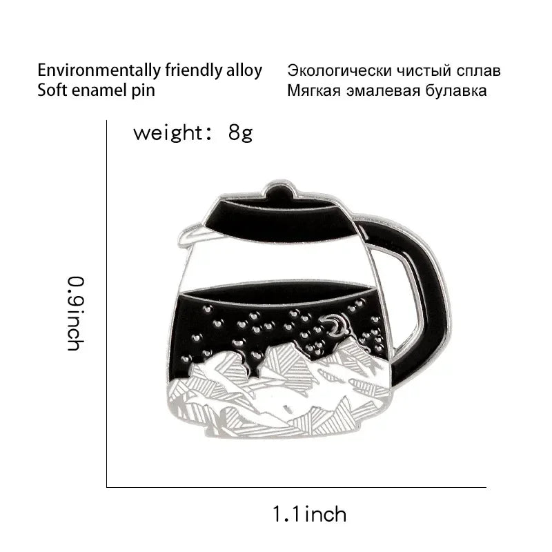 Personality Mountain Moon Sea Brooch Buckle Golden Metal Badge Bag Clothes Lapel Brooches For Women Men Kids Gifts