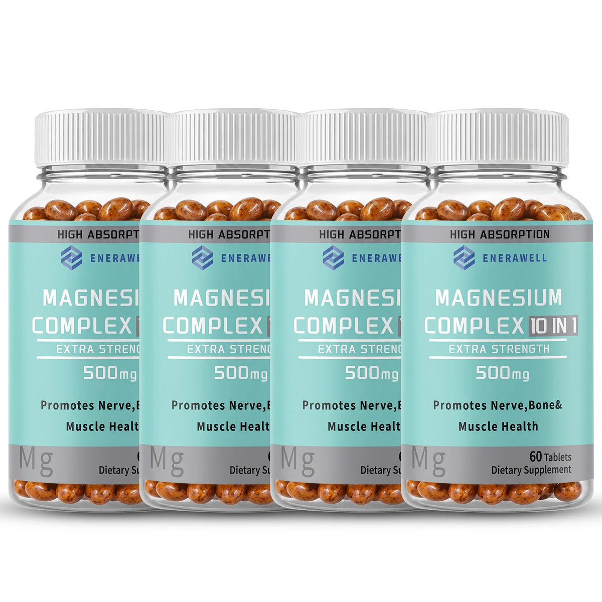 Magnesium 10-IN-1 Complex Capsules - Bone & Heart Health Supplement, Sleep Support,Muscle Relaxation,Stress & Anxiety Relief