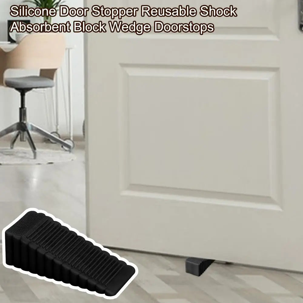 Silicone Door Stopper Rubber DoorStops Wedge Block Door Rear Retainer Safety Windproof Home Office Door Anti-collision Stopper