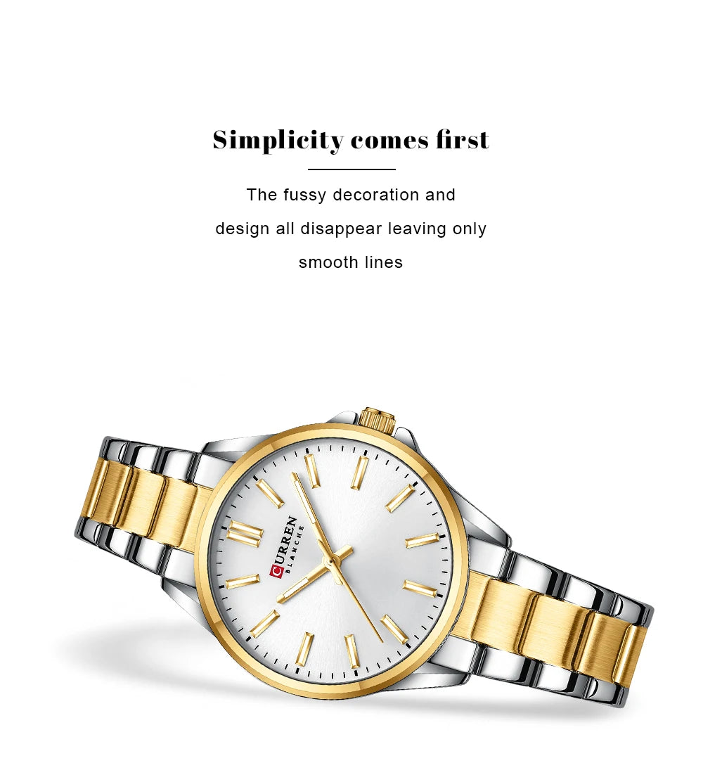CURREN Exquisite Minimalist Women Watch Luxury Fashion Stain Steel Ladies Waterproof Quartz Wristwatch Rose Gold Female Clock