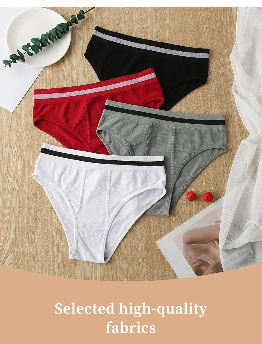 S-3XL 3-5Pcs Women Sport Briefs High Waist Panties Comfort Solid Color Underwear Sexy Underpants Intimate Lingerie Soft Briefs