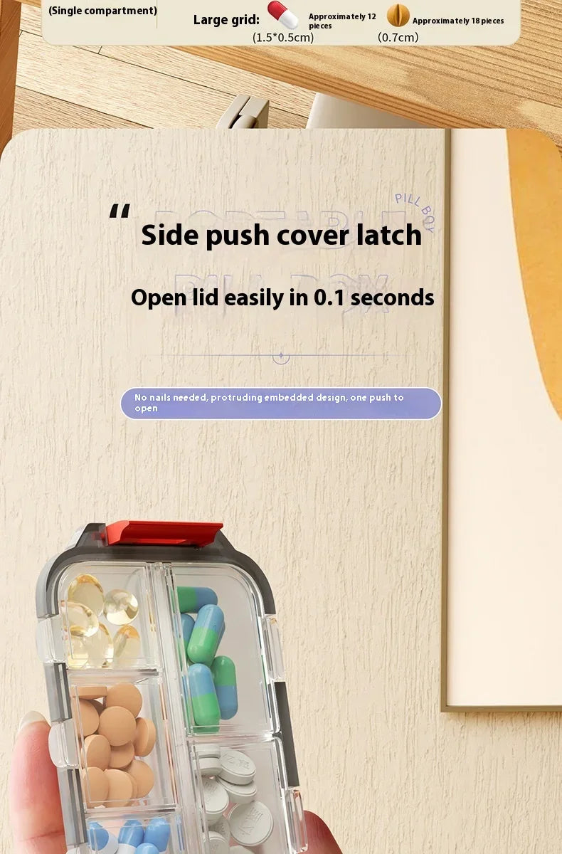 Travel Pill Organizer Moisture Proof Pills Box for Pocket Purse Daily Pill Case Portable Medicine Vitamin Holder Container