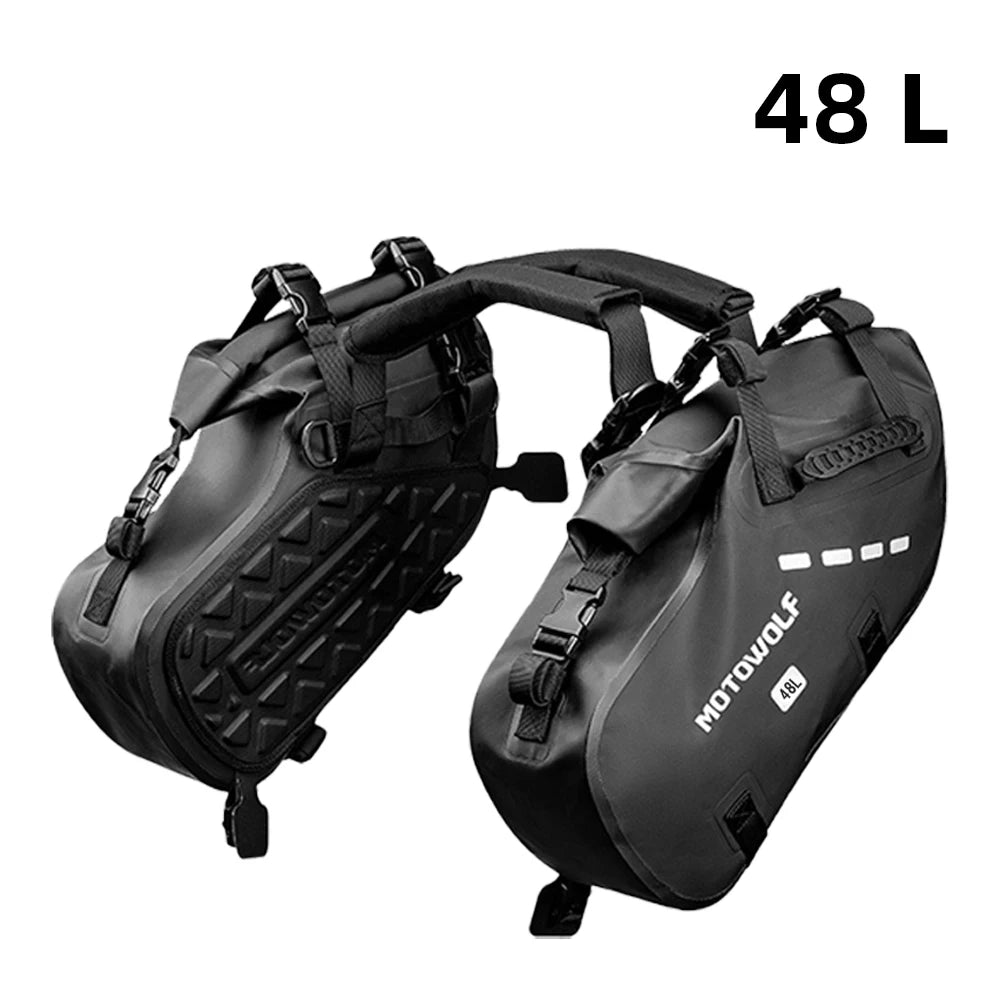 Waterproof Motorcycle Bag 18L 28L 48L Motorcycle Saddle Side Bag Large Capacity Universal Fit Motorcycle Pannier Bag