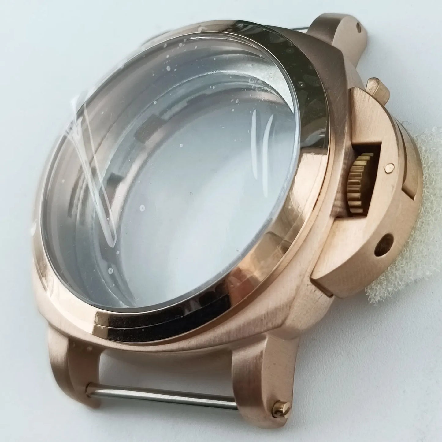 45mm ST2555 Case Brushed Black Case Sapphire Glass Stainless Steel Case For ST2555 movement Watch Accessories