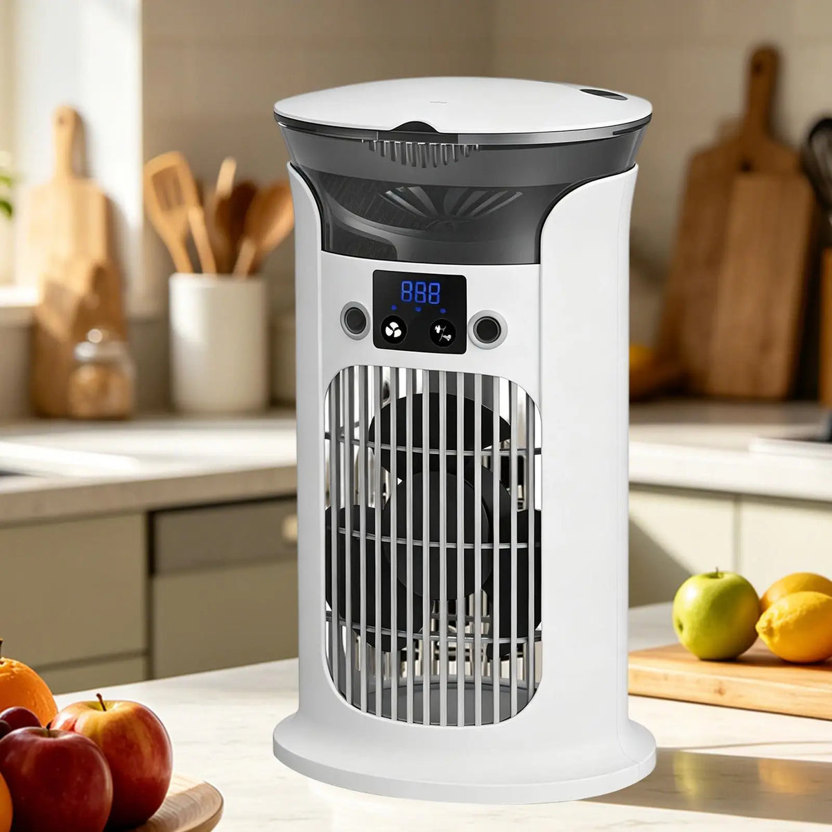 Bedroom Fans Adjustable Portable with Light Personal Tower Fans Standing Desk Fan for Home Living Room Indoor Bedside Office