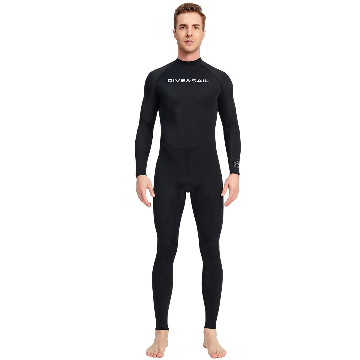 Summer Men's Long-sleeved One-piece Swimsuit Lightweight Breathable Beach Surfing Swimming Sunscreen Quick-drying Clothesdropshi