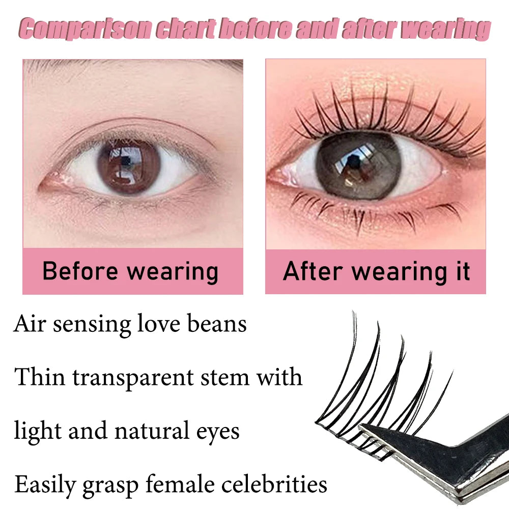 90 Bundles Mink Individual Cluster Lashes 3D Natural Russian Manga Eyelash Extensions DIY Makeup Tool for Women