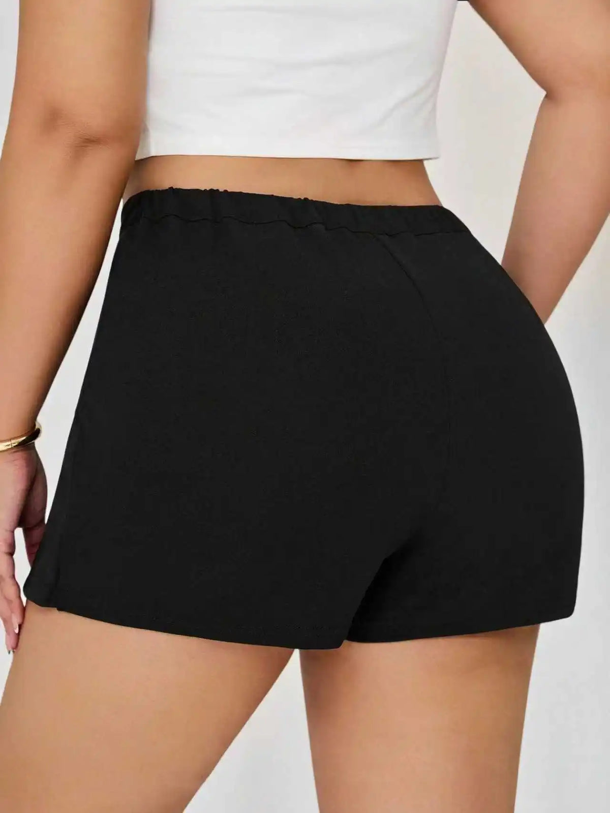 Plus Size Women's Skort High Waist Split Hem Built-in Shorts Casual Mini Skirt Shorts