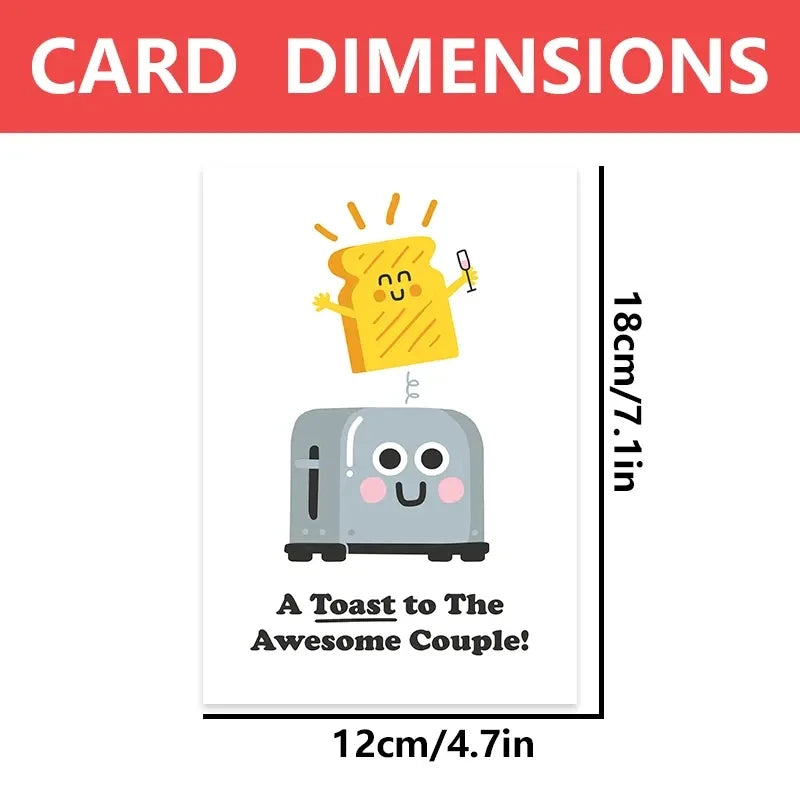 1pc, Wedding card Funny wedding Card, Bride and Groom, A toast to the wedding couple.