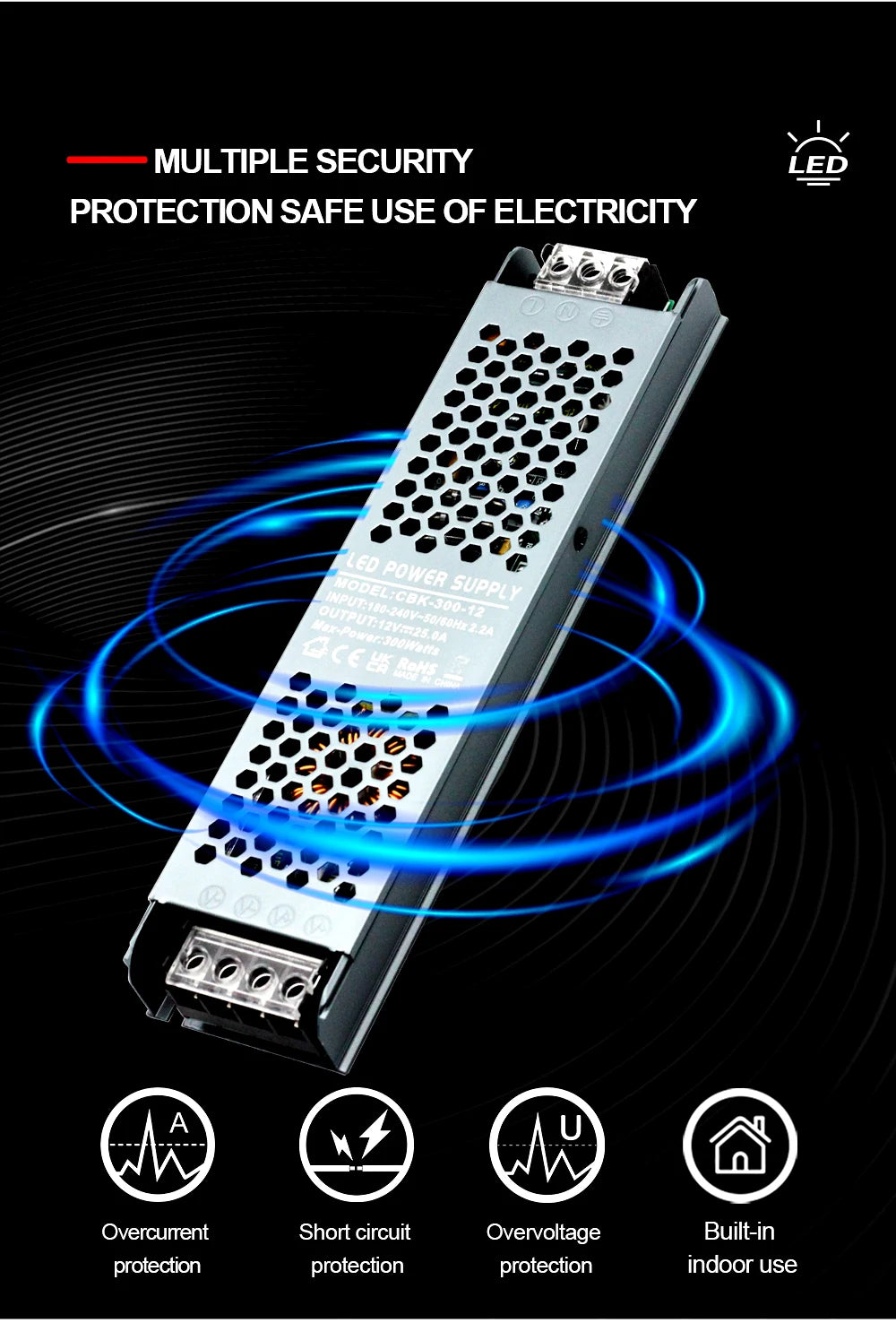 Ultra-thin silent LED power supply DC 12V 24V transformer supply 60W-400W power  AC 100-265V quality ultra thin led transformers