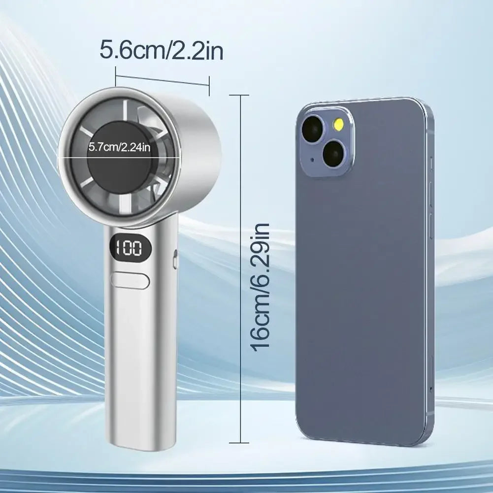 Portable Hand Fan , 120 Wind Speeds, Mini Bladeless Handheld Fan, USB Rechargeable Personal Highspeed Fans, Electric Eyelash Fan