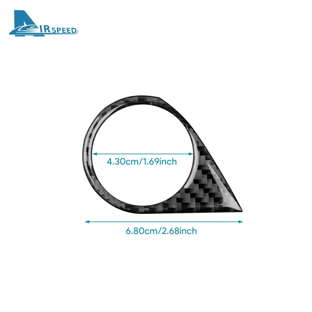Real Soft Carbon Fiber Sticker For Subaru Crosstrek Impreza 2024 Car Engine Start Stop Button Frame LHD Interior Accessories