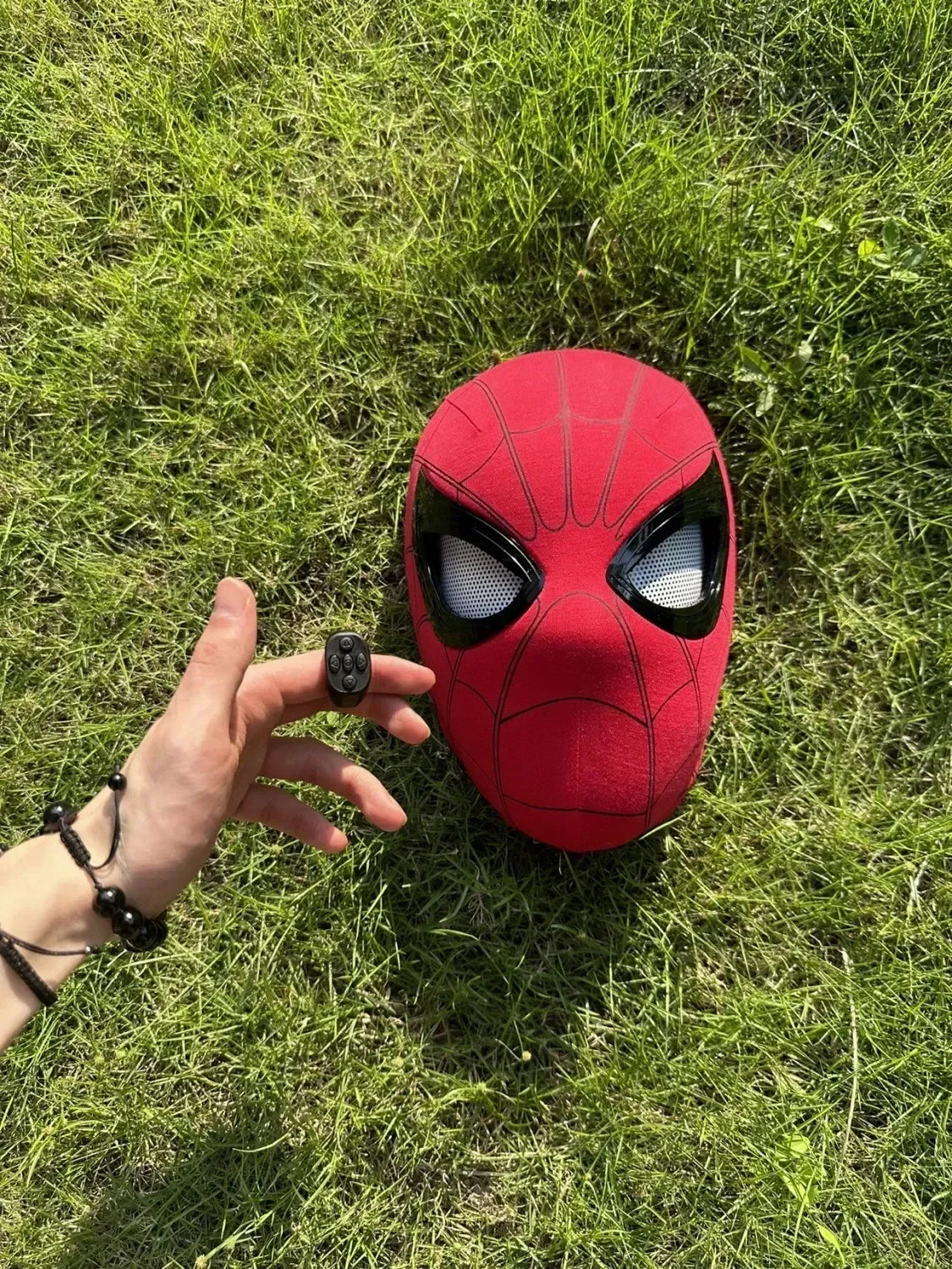Mascara Spiderman Headgear Mask Cosplay Moving Eyes Electronic Mask Spider Man 1:1 Remote Control Elastic  Adults Kidstoys  Gift