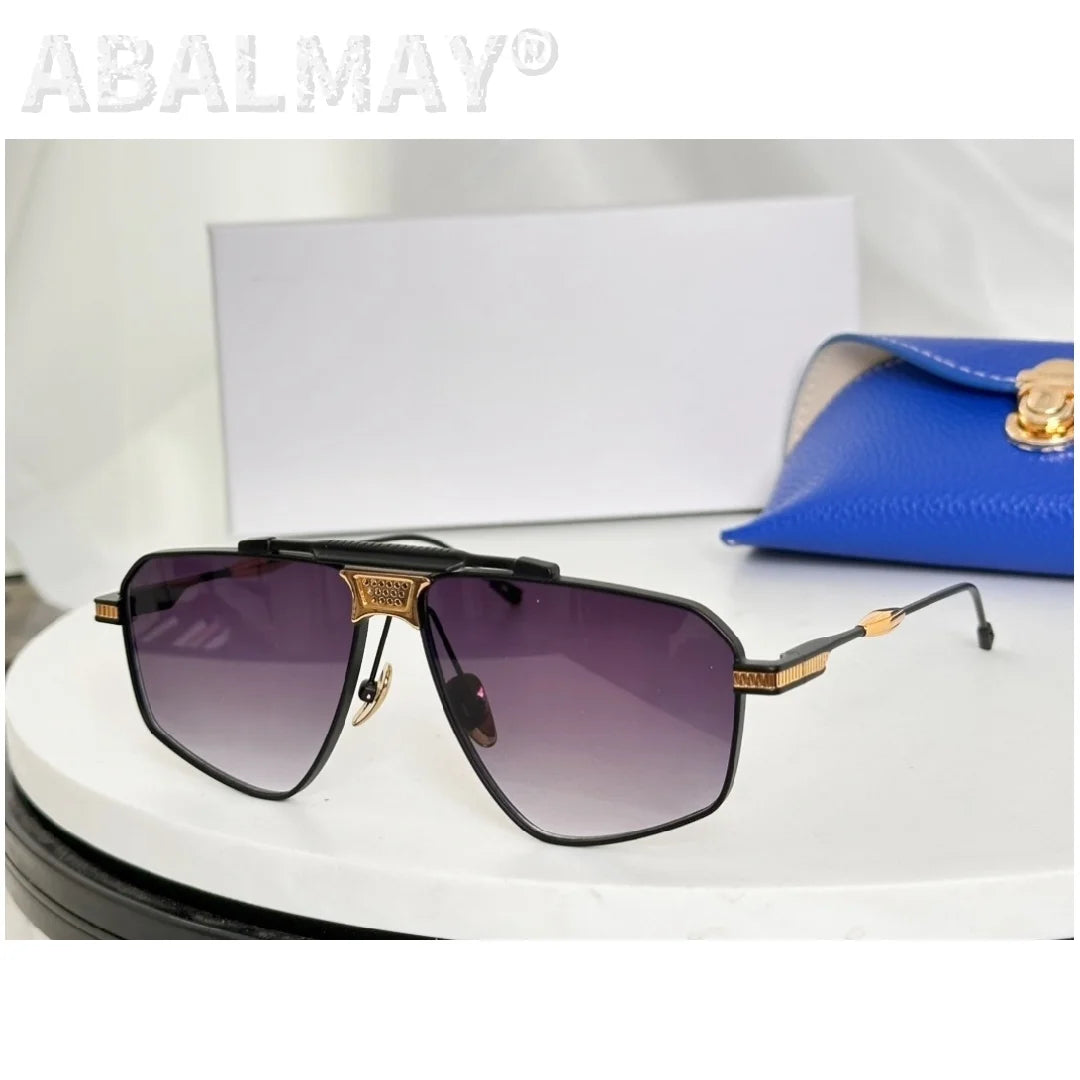 Acetate UV400 Sunglasses with Titanium Frame — Unisex Fashion Sun Glasses Size 58-12