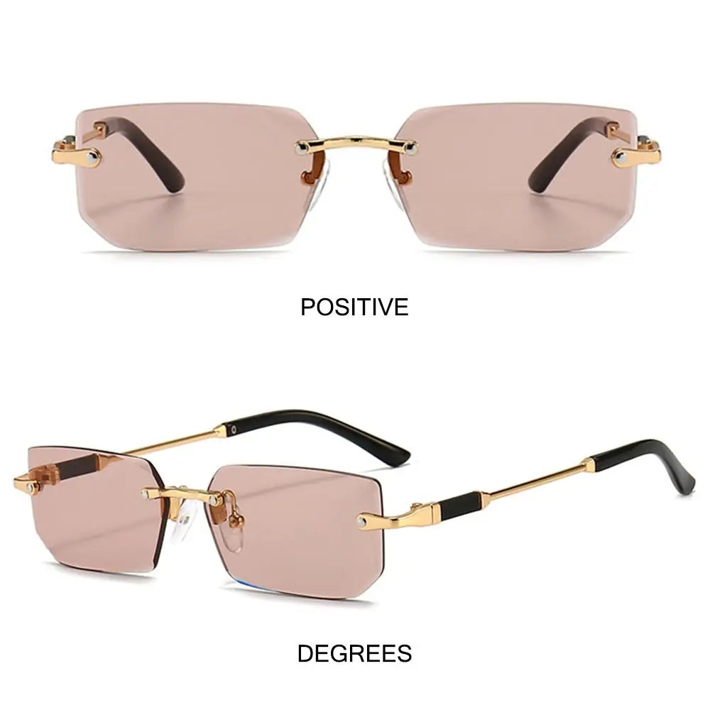 Trendy Rimless Rectangle Sunglasses Personalized Jelly Colored Frameless Sun Glasses Retro Shades Fashion Travel UV400 Eyewear