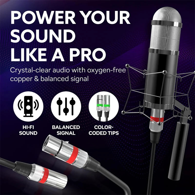 XLR Male to XLR Female Cable Professional Microphone Extension Cable For Recording Mixer Balanced Speaker XLR 3Pin Audio Lines