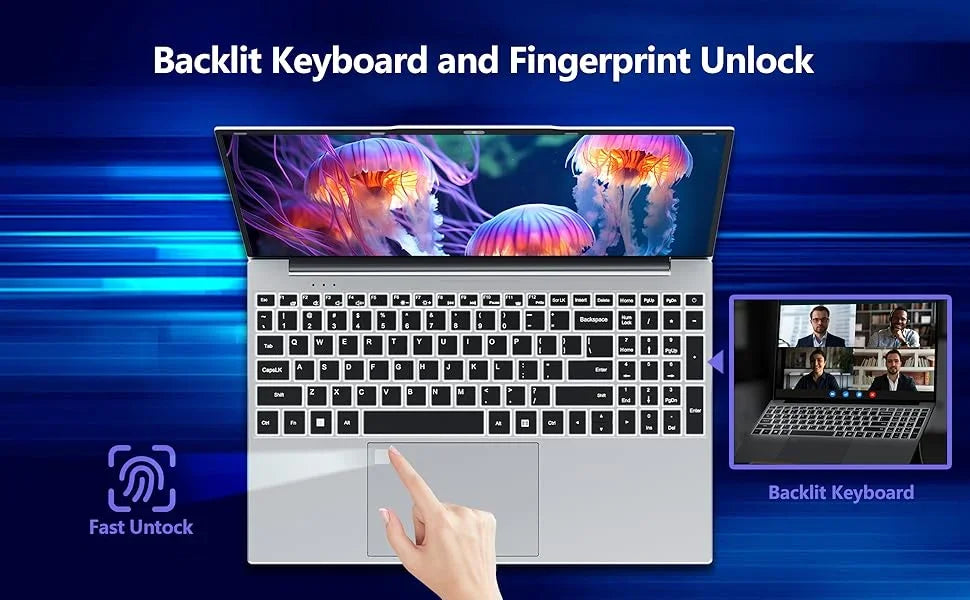 15.6' Windows 11 Pro Laptops Intel Core I9-9900 16GB RAM 1TB SSD Office Gamer Study Notebook Computer PC