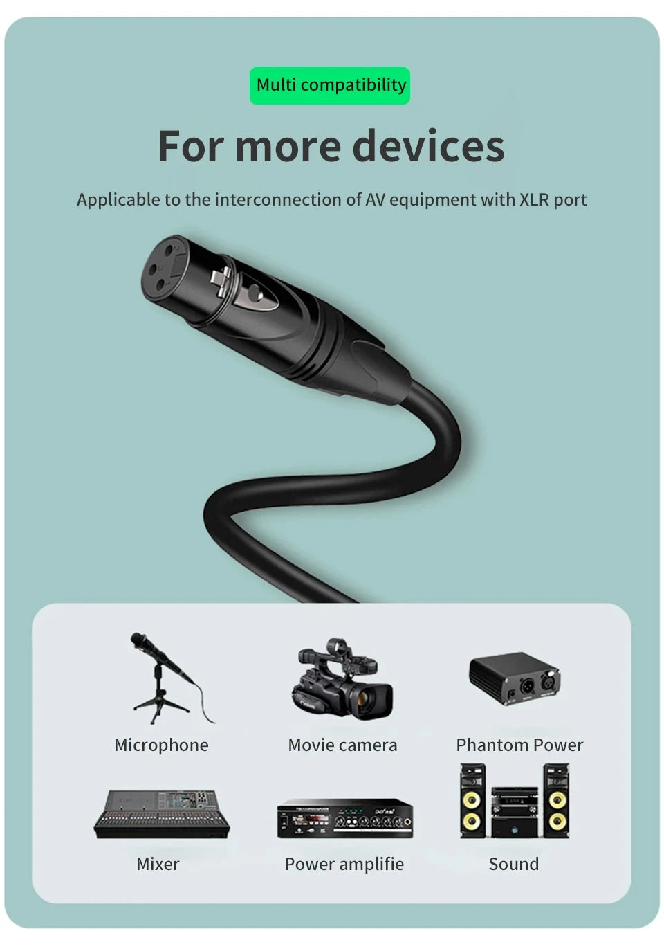 XLR Male to XLR Female Cable For Professional Recording Extension Line Balanced XLR Mixer Speaker Amplifier Live Microphone Line