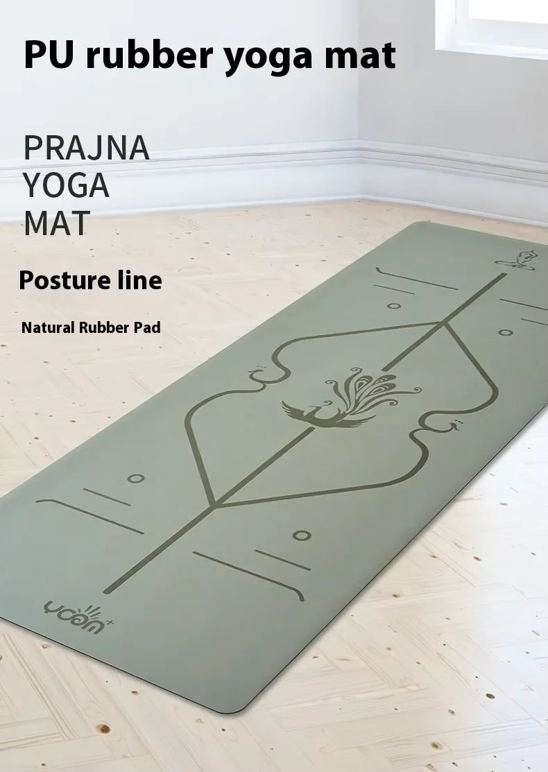 5mm Thick Yoga Mat 2025 - Women's Natural Rubber & PU, Anti-Slip Home Fitness Mat with Custom Design