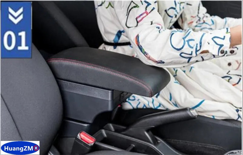 For Honda Jazz Armrest For Honda Fit Jazz 3 2014-2019 Car Armrest Box Car Storage Box Retrofit Accessorie Simple installation