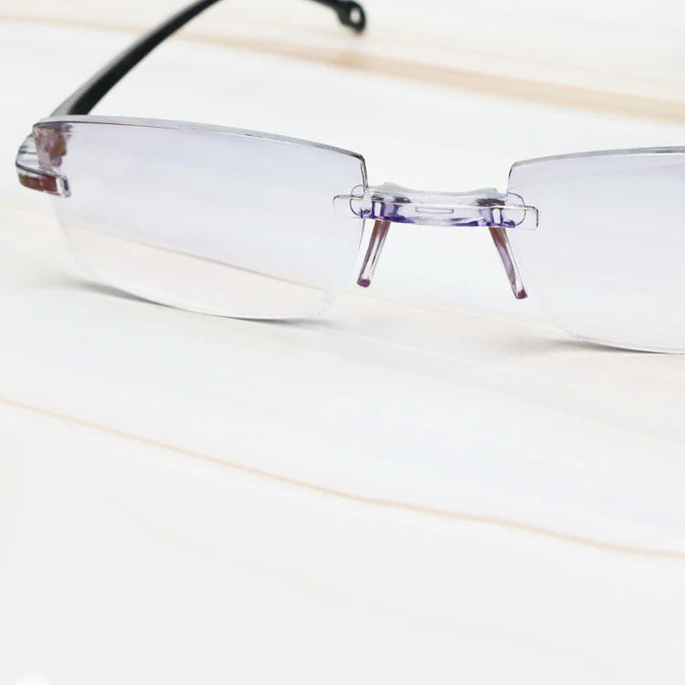 Intelligent Zoom Anti-blue Light Frameless Frame Cutting Edge Reading Glasses Men And Womean
