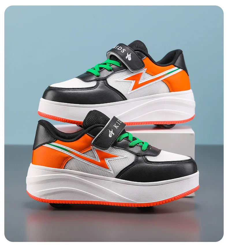 Children's walking shoes Girls 2025 new breathable roller skates boys primary school four wheel roller shoes can walk and slide