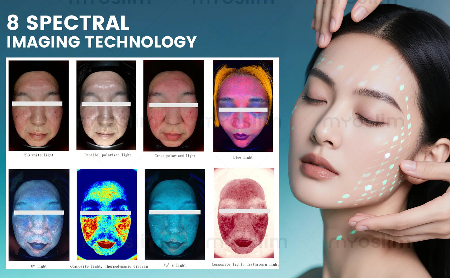 Q1 Pro Intelligent 3D Magic Skin Analyzer Mirror UV Wood Lamp Facial Skin Detection Scanner for Beauty Skin Analysis