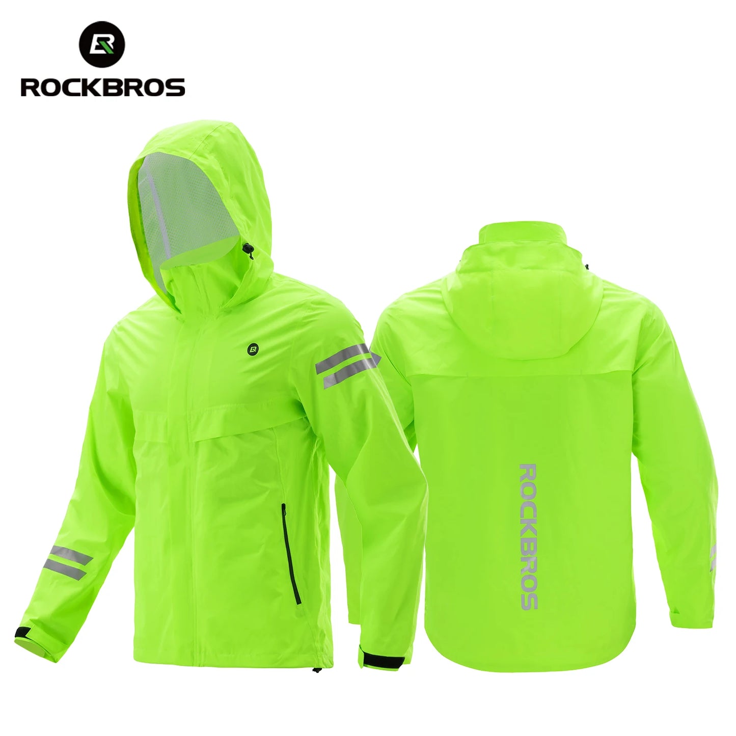 ROCKBROS Rainproof Cycling Suit Breathable Raincoat Hoodie Jacket Waterproof Pants Trousers Men Outdoor Sports Cycling Clothing