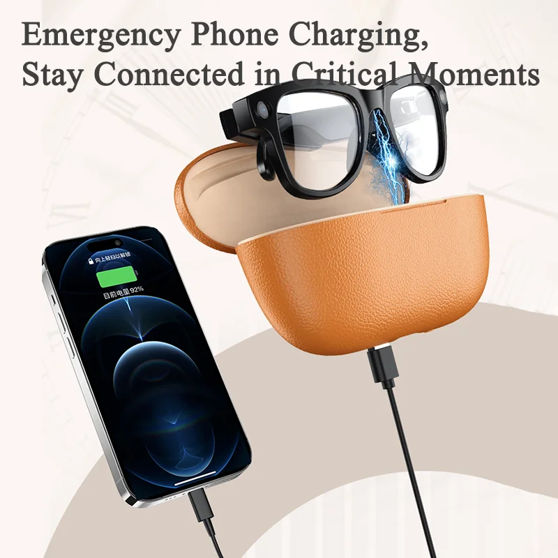 New intelligent AI glasses charging case dual core architecture high-definition photography glasses