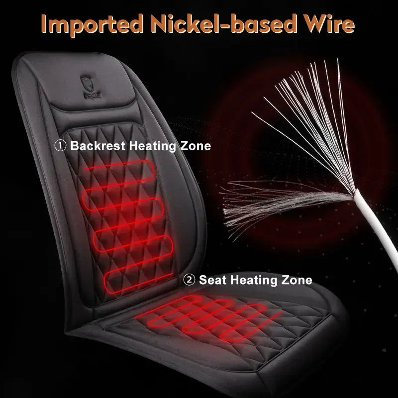 12-24v Heated Car Seat Cover 30' Fast Car Seat Heater Cloth/Flannel Warmed Heated Car Seat Protector 25W Heating Cover