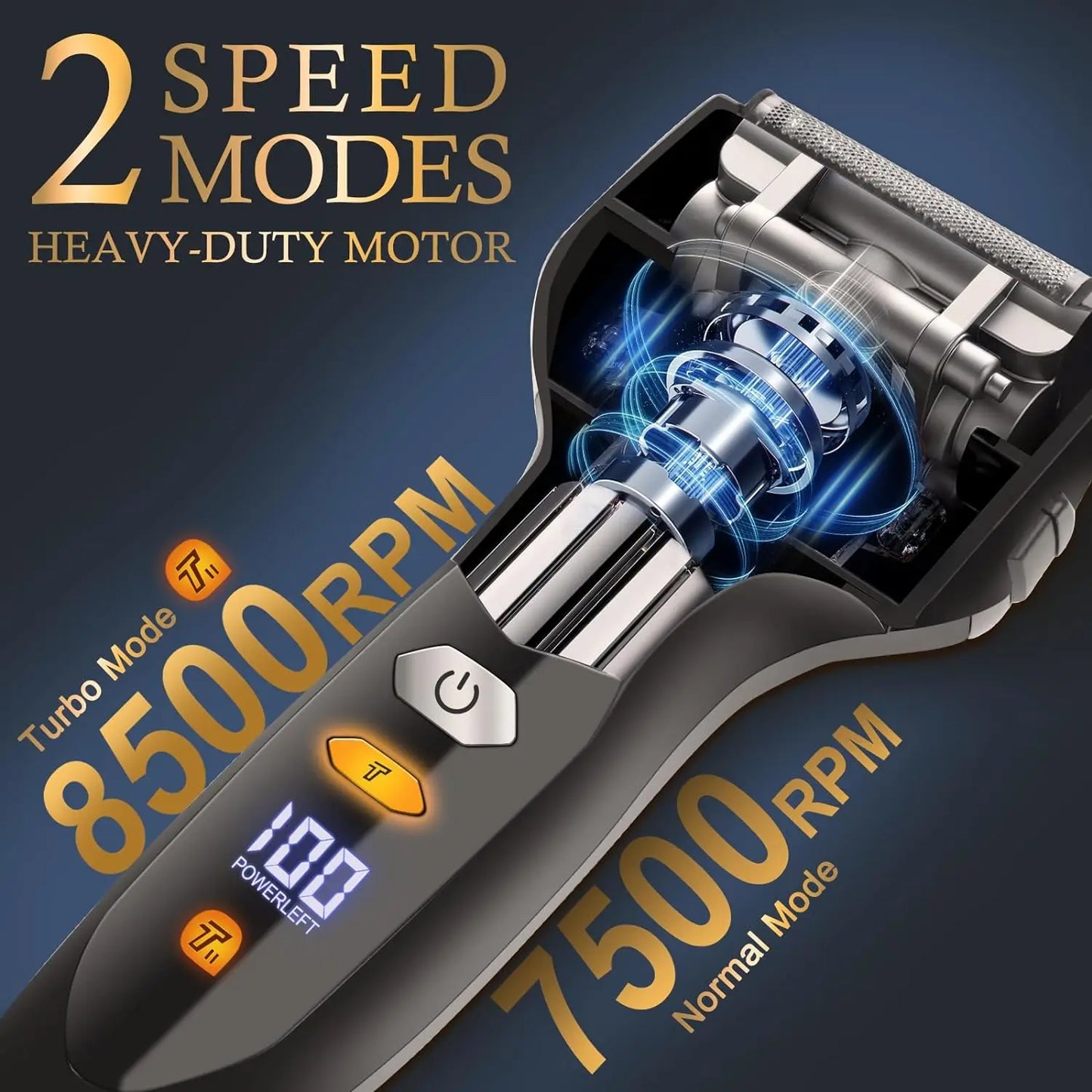 Kemei 5-Blades Beard Electric Shaver Face Wet Dry Electric Razor For Men Rechargeable washable Bald Heads Shaving Machine