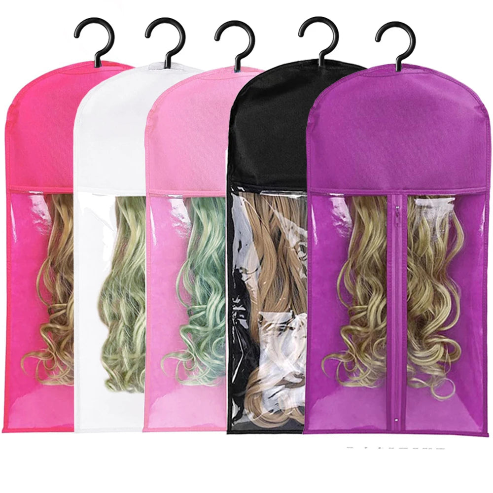 Wig Storage Bag Extra Long Hair Extension Storage Bag With Hanger For Wigs Hair Extensions Hairpiece Wig Bag With Wig Hanger