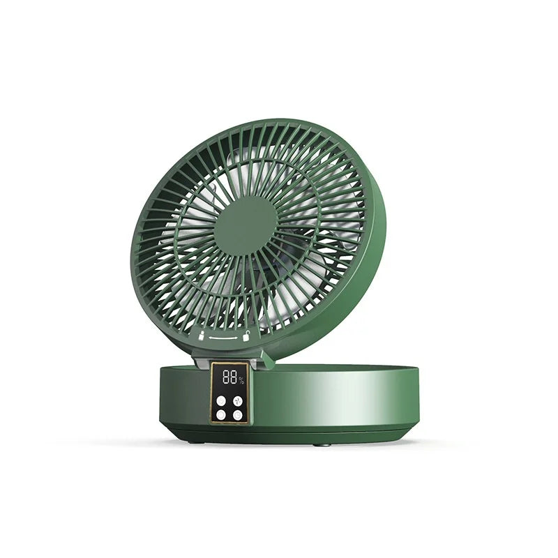 2023 New Fan With Remote Control Portable Wall-hanging Rechargeable Usb Electric Folding Fan Nightlight Air Cooler Household