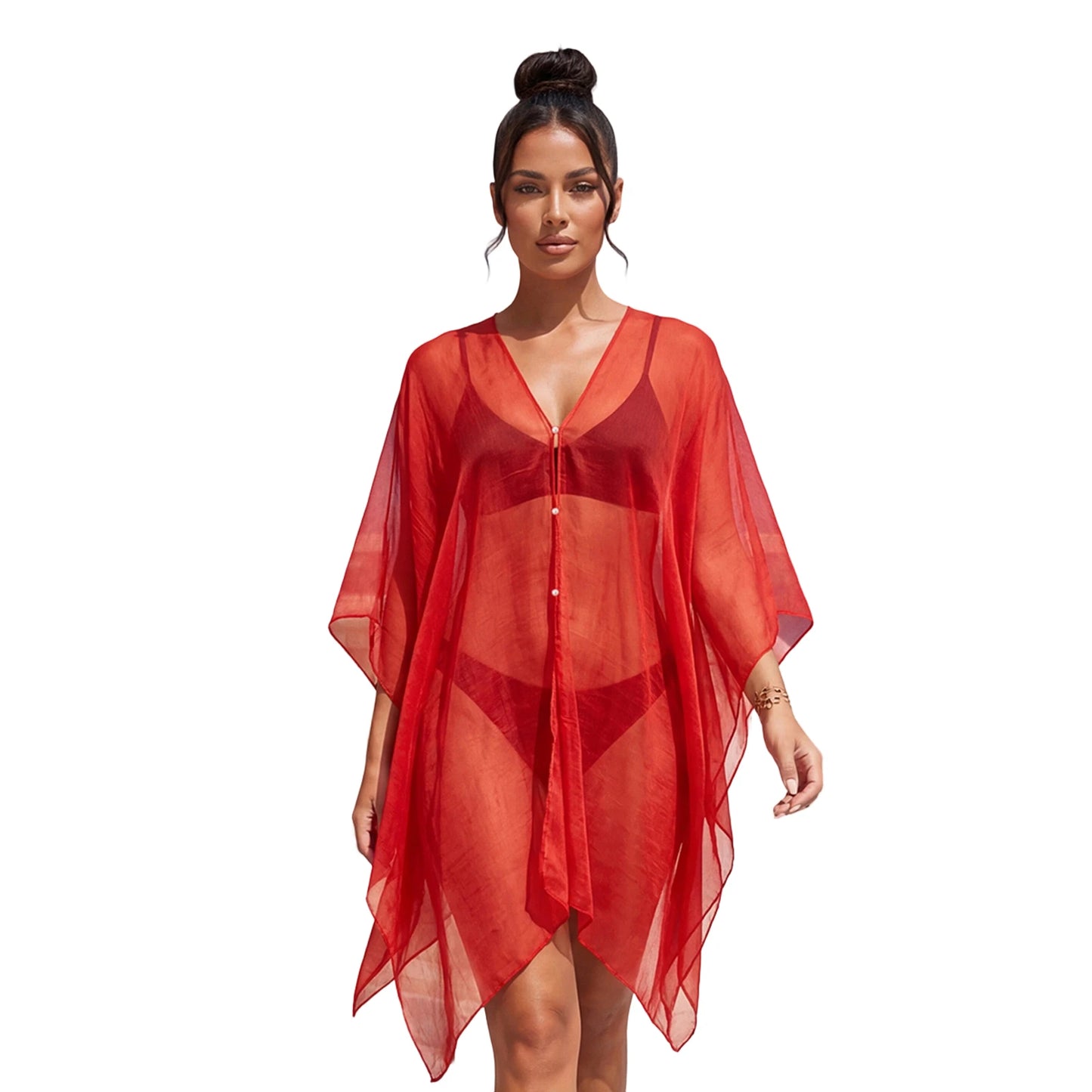 Chiffon Bikini Scarf Pareo Sarong Wrap mini dress  For Women fashion Vacation Summer Beach Cover Up