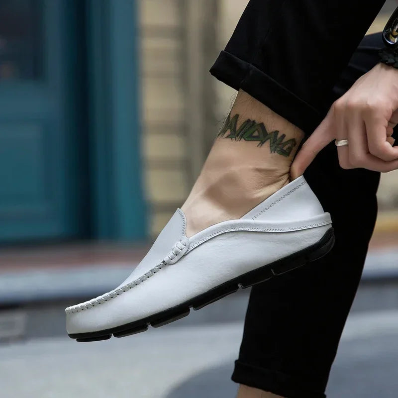 Men Shoes Casual Leather Mens Loafers Moccasins Designer Slip on Boat Shoes High Quality Chaussure Homme