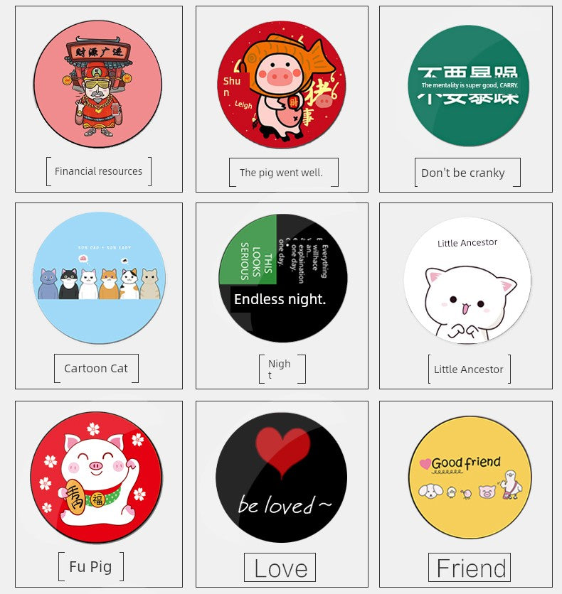 Magnet Disc Car Mobile Phone Bracket Neutral Patch Car Navigation Ultra-Thin Magnetic Block Magnetic Seat Cartoon Back Sticker